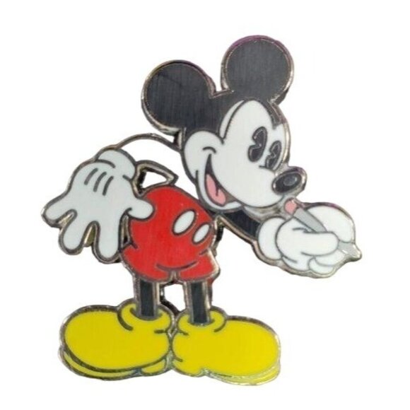 Disney Mickey Mouse Trading Pin Writing Pencil Lapel Pin Brooch Badge Jewelry - Picture 1 of 5